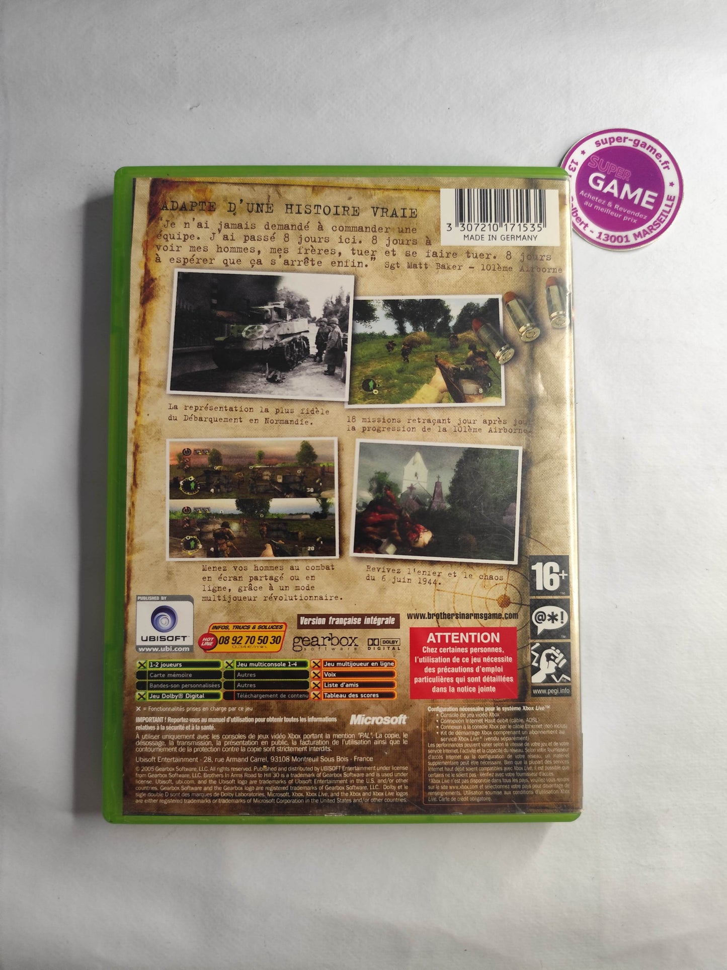 BROTHERS IN ARMS, ROAD TO HILL 30 - XBOX