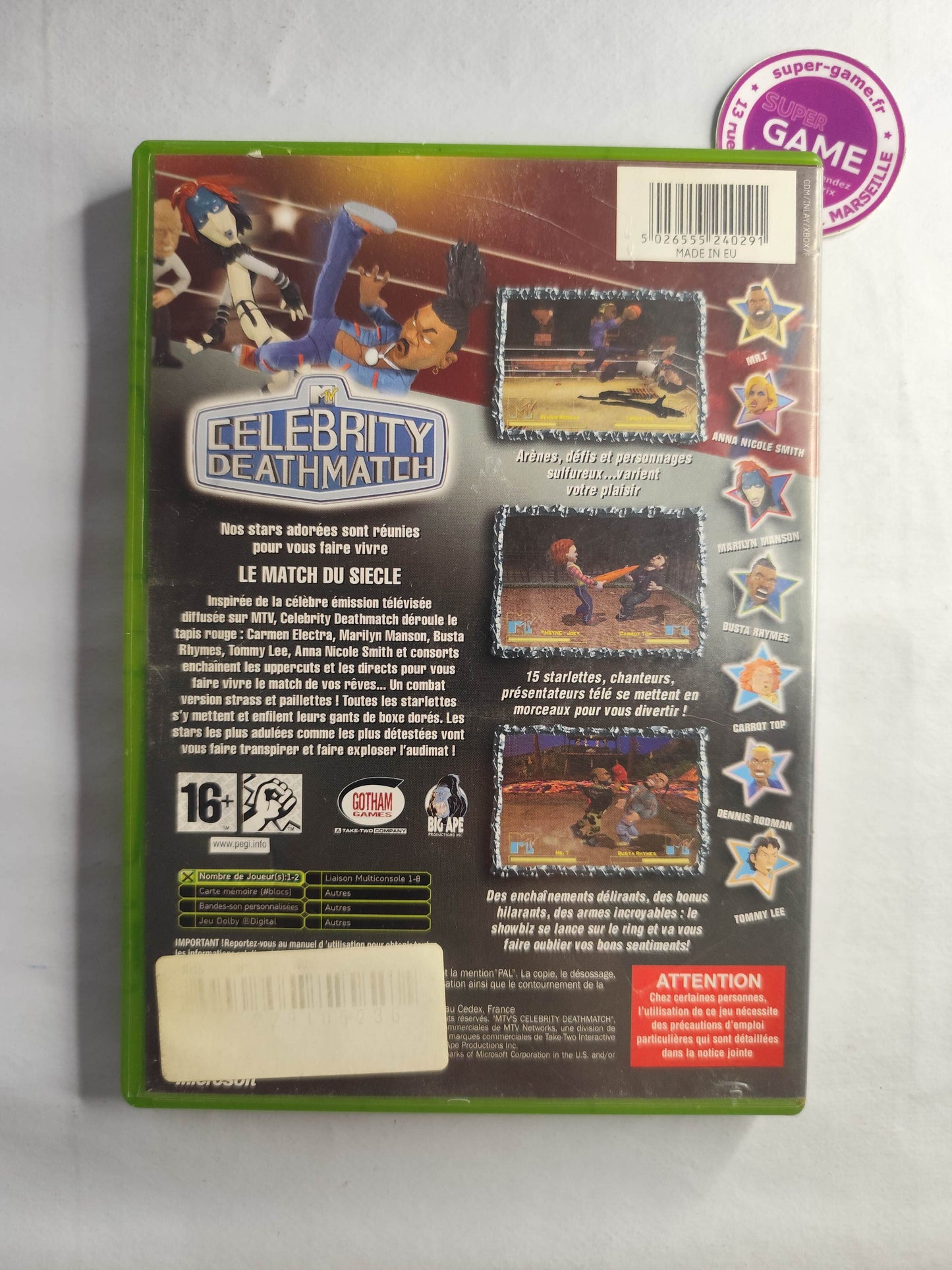 MTV CELEBRITY DEATHMATCH - XBOX