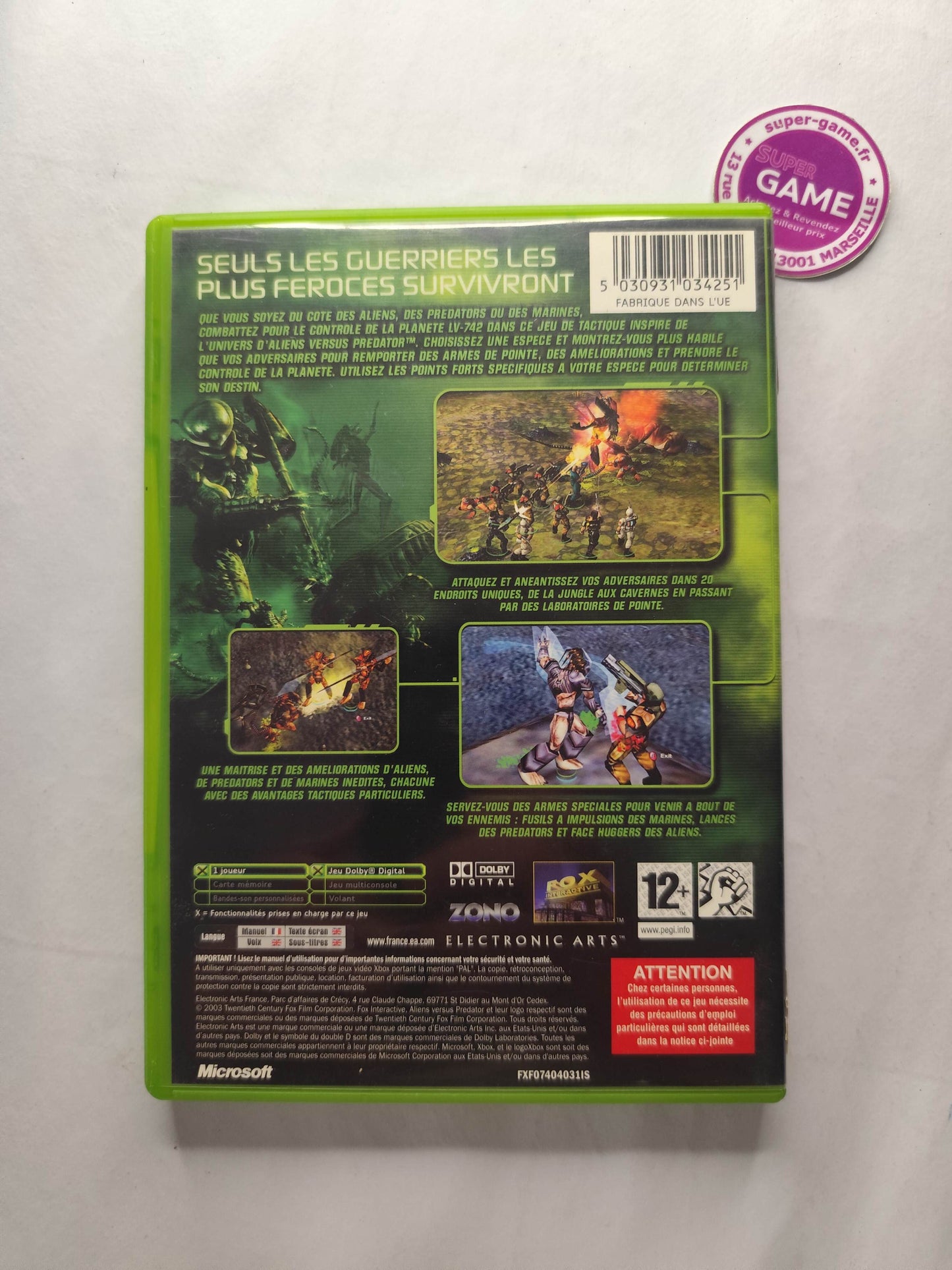 ALIENS vs PREDATOR EXTINCTION - XBOX