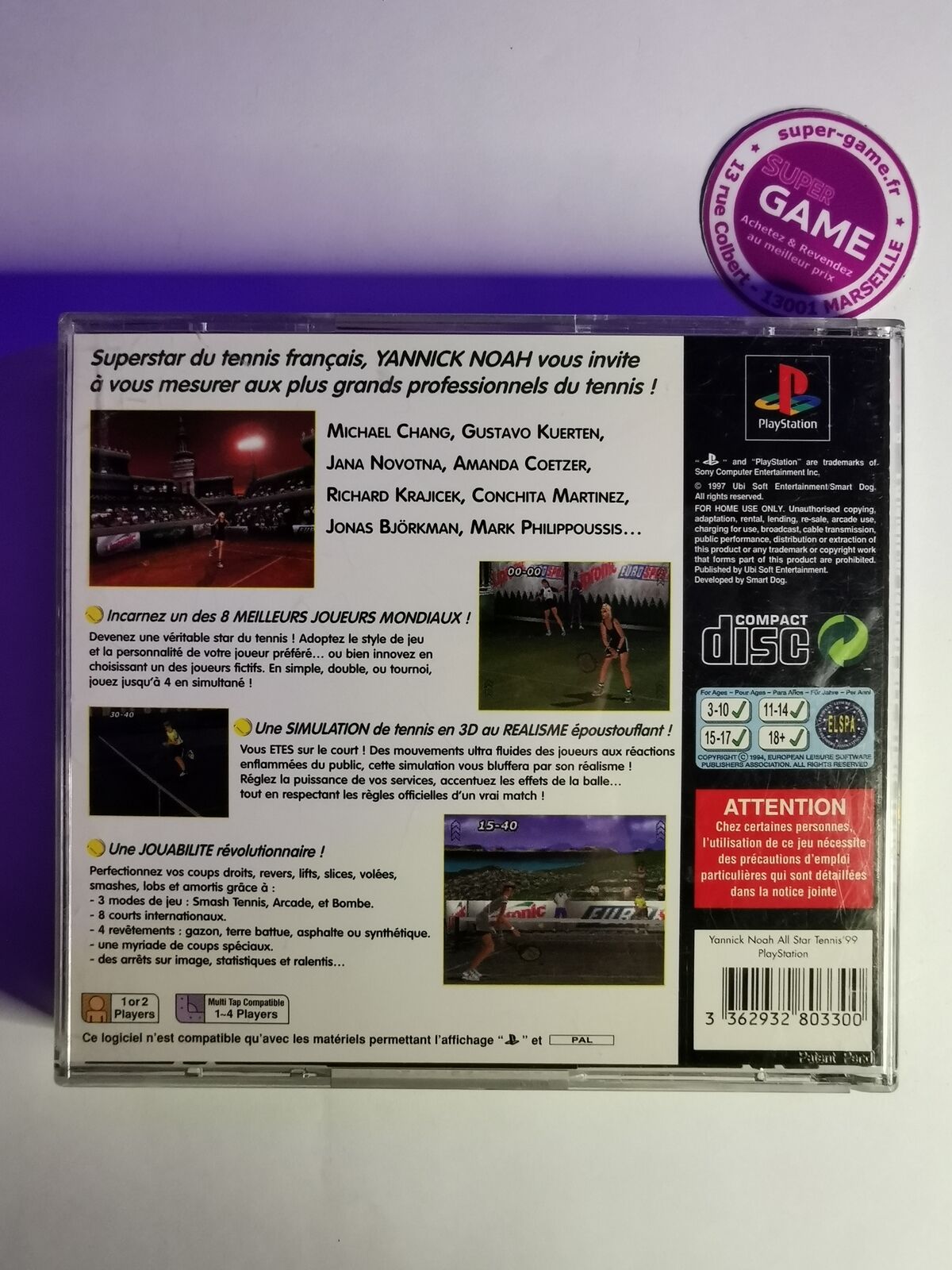 YANNICK NOAH ALL STARS TENNIS 99 - PS1 #686