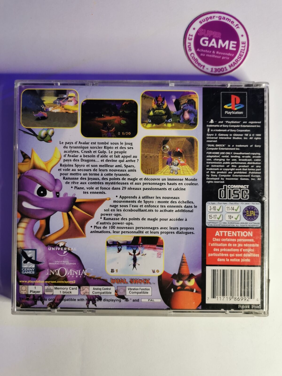 SPYRO 2: GATEWAY TO GLIMMER - PS1 #641