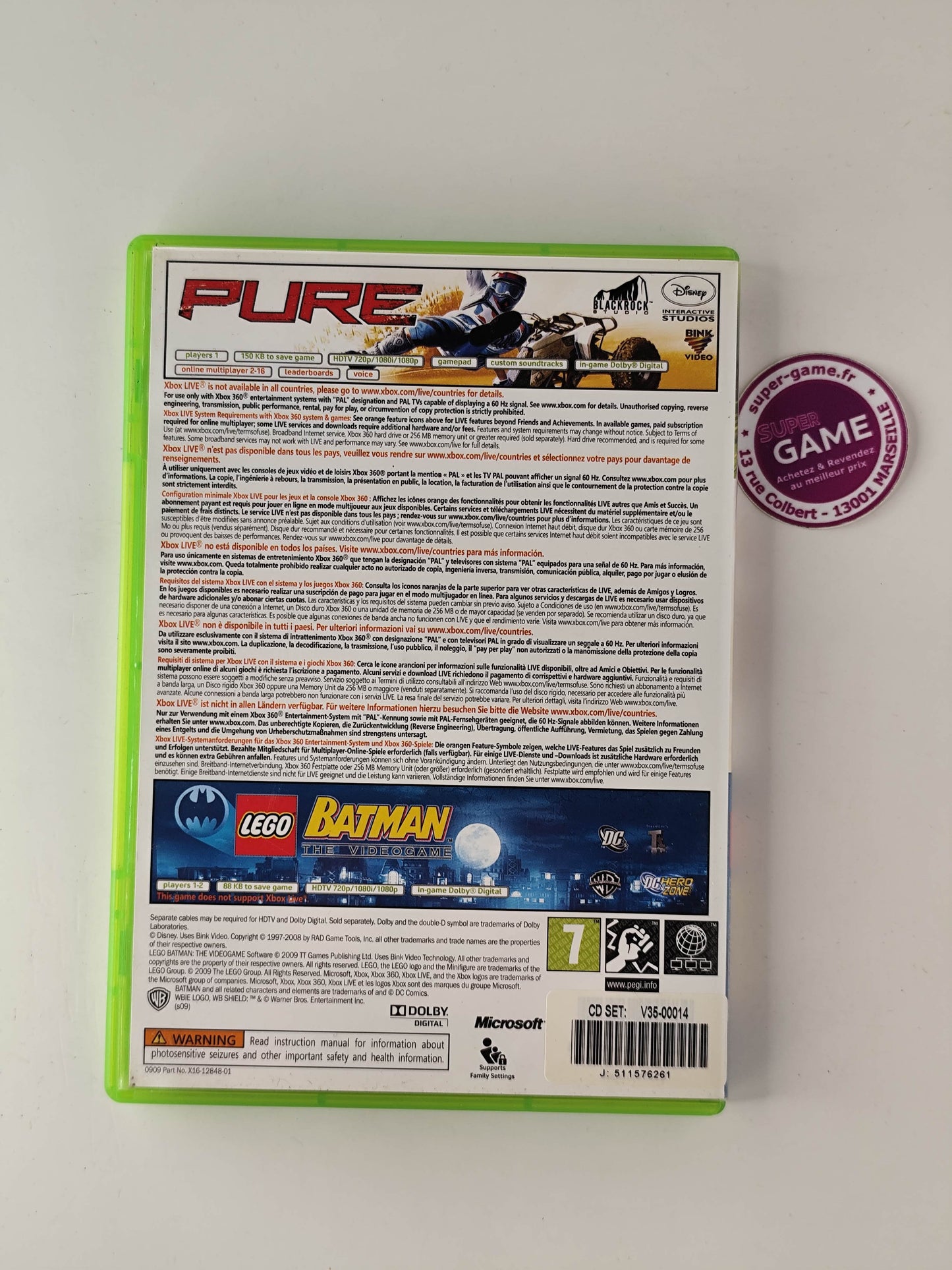 PURE & LEGO BATMAN LE JEU VIDEO - XBOX360