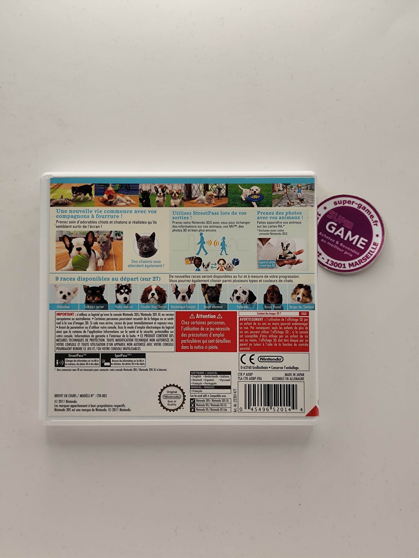 NINTENDOGS + CATS - BOULEDOGUE FRANCAIS - 3DS