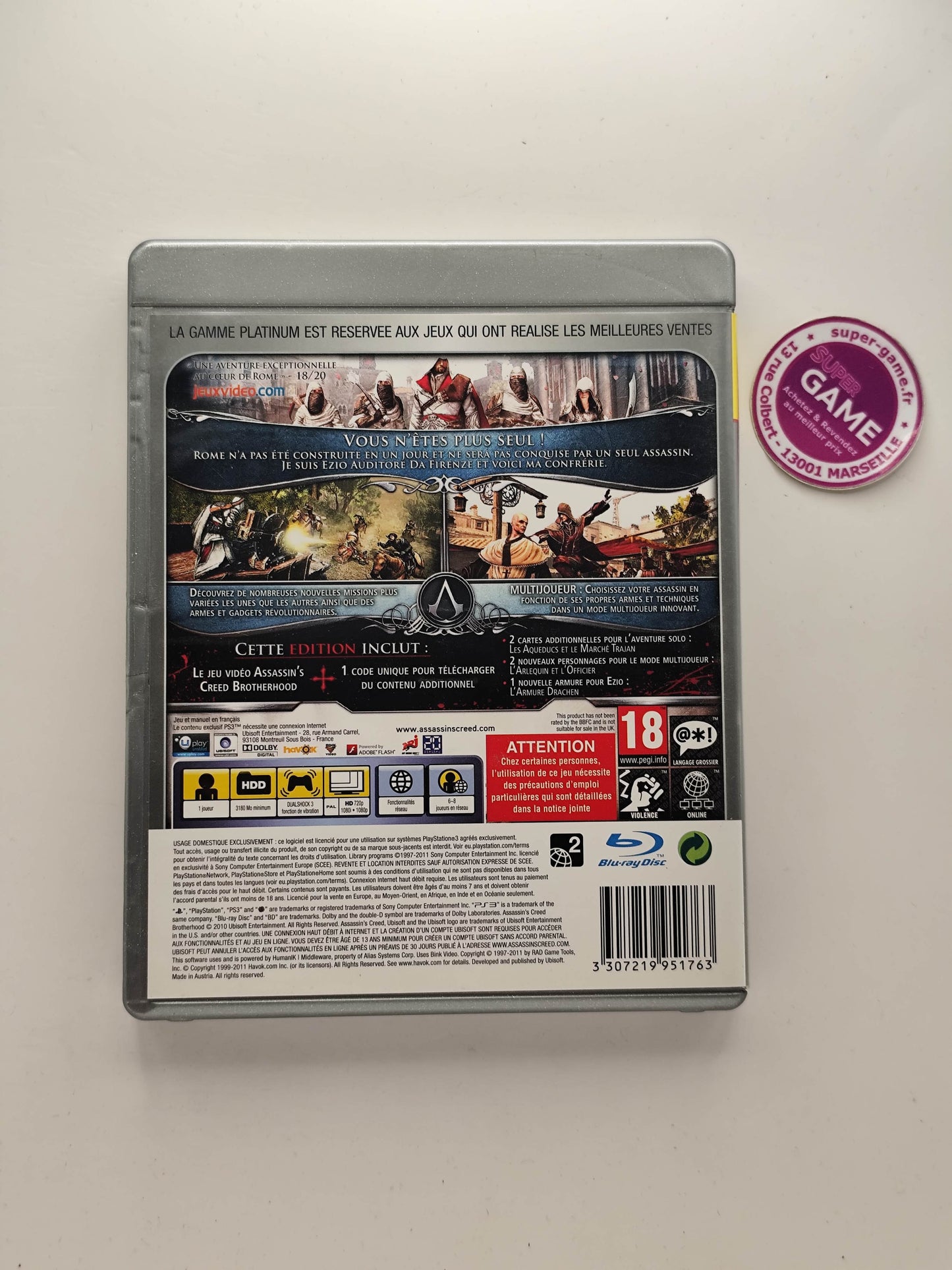 ASSASSIN'S CREED BROTHERHOOD - Platinum - PS3