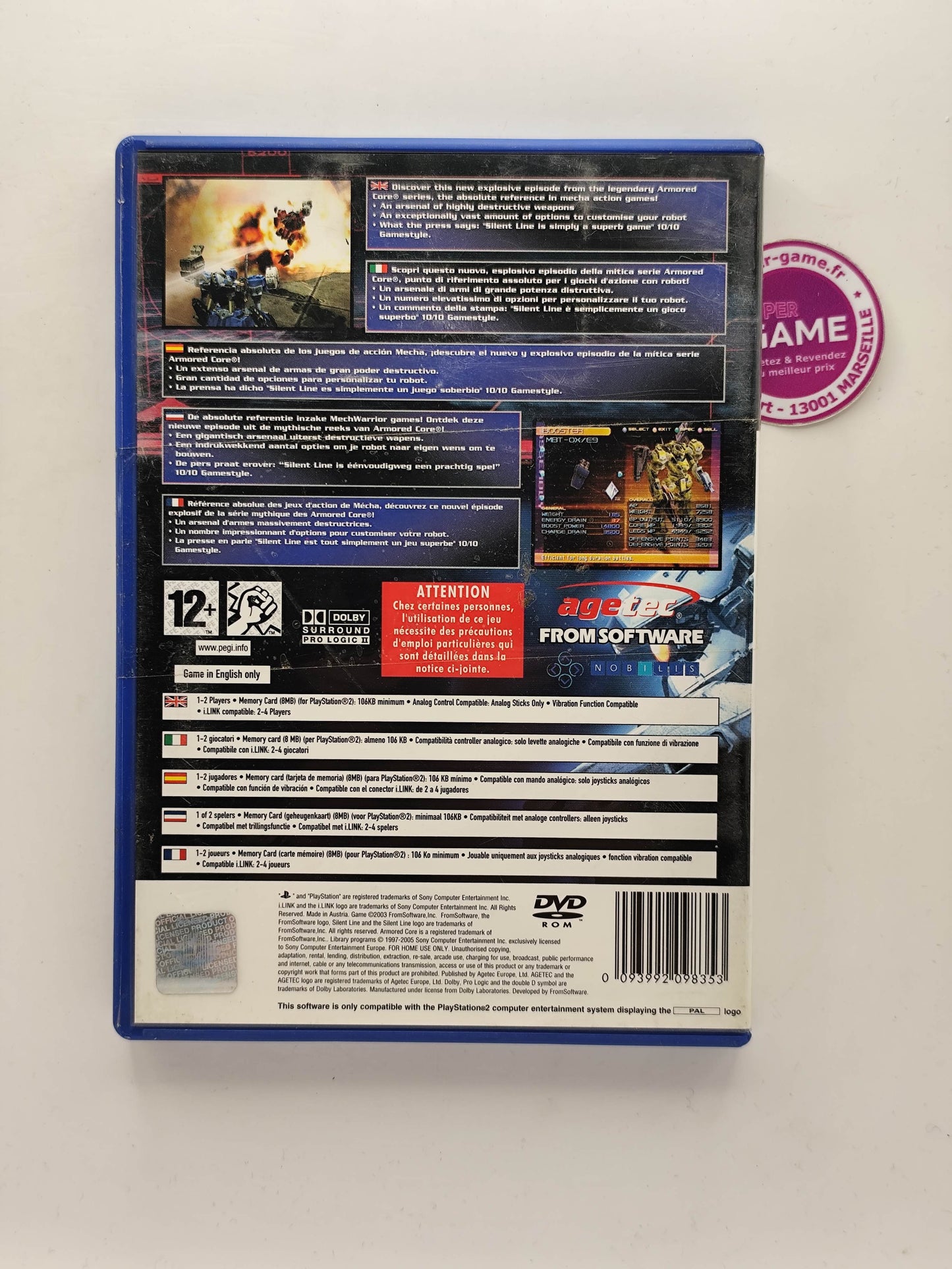 SILENT LINE ARMORED CORE - PS2