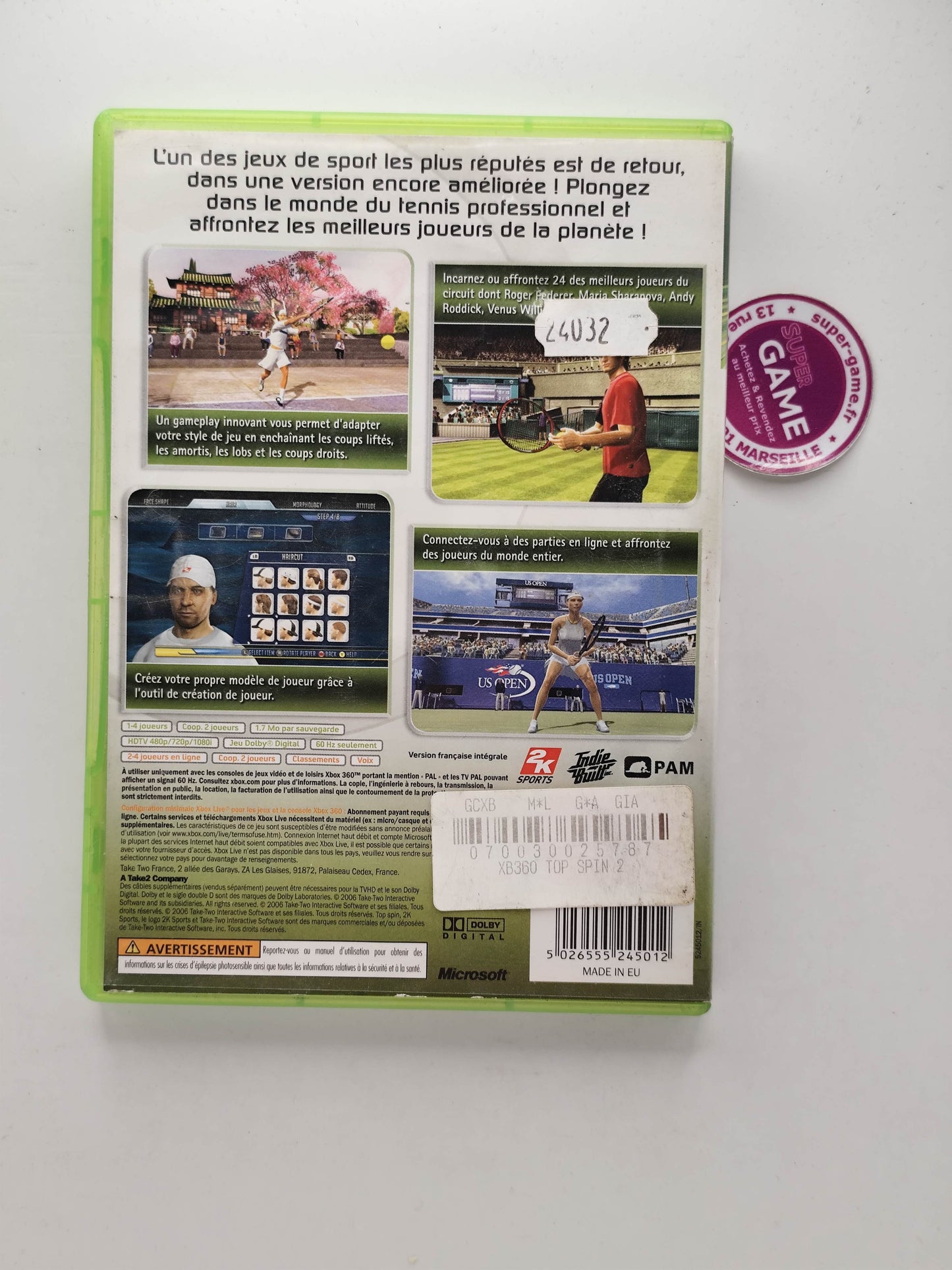 TOP SPIN 2 - XBOX360