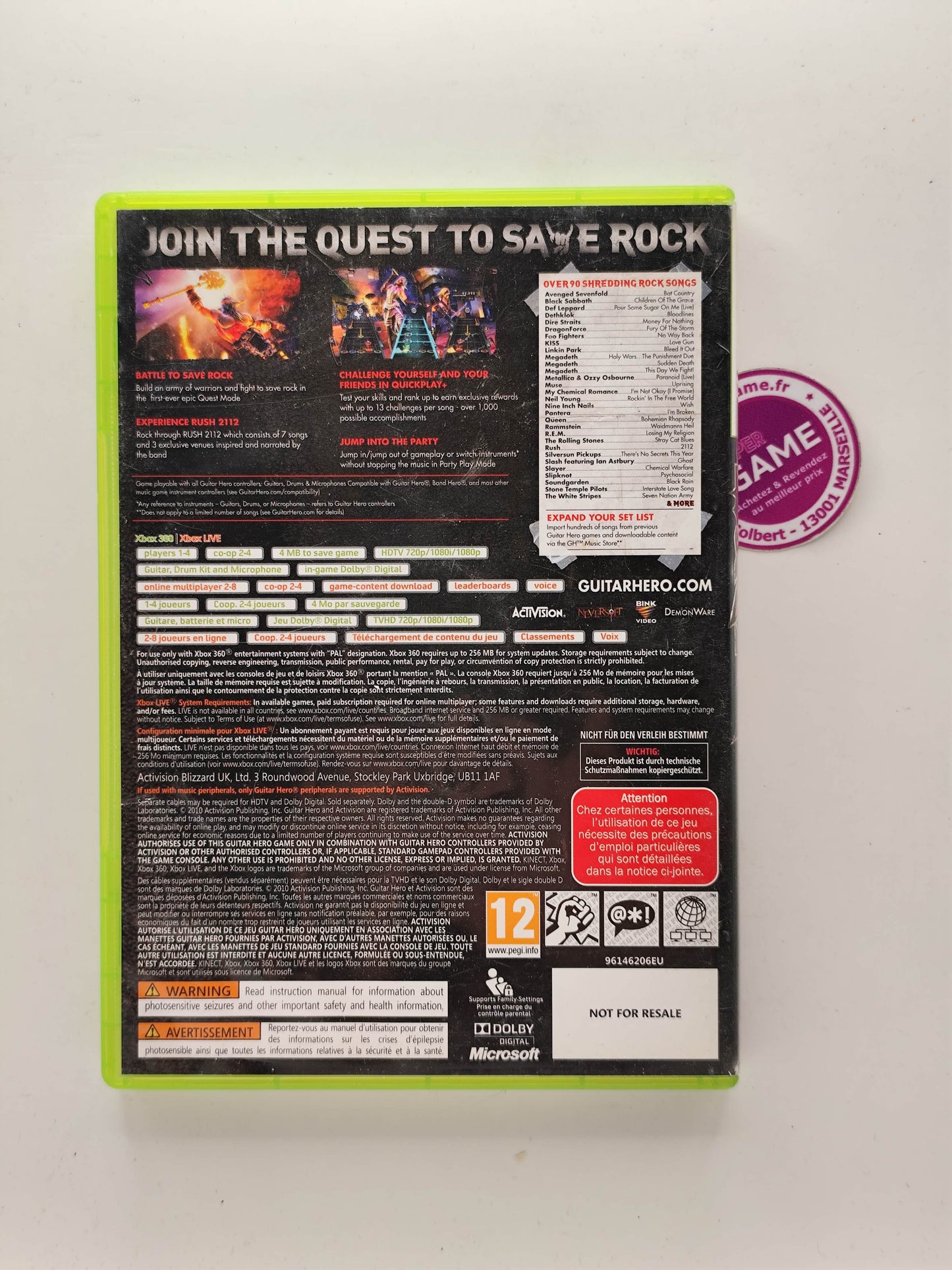 GUITAR HERO WARRIORS OF ROCK - XBOX360