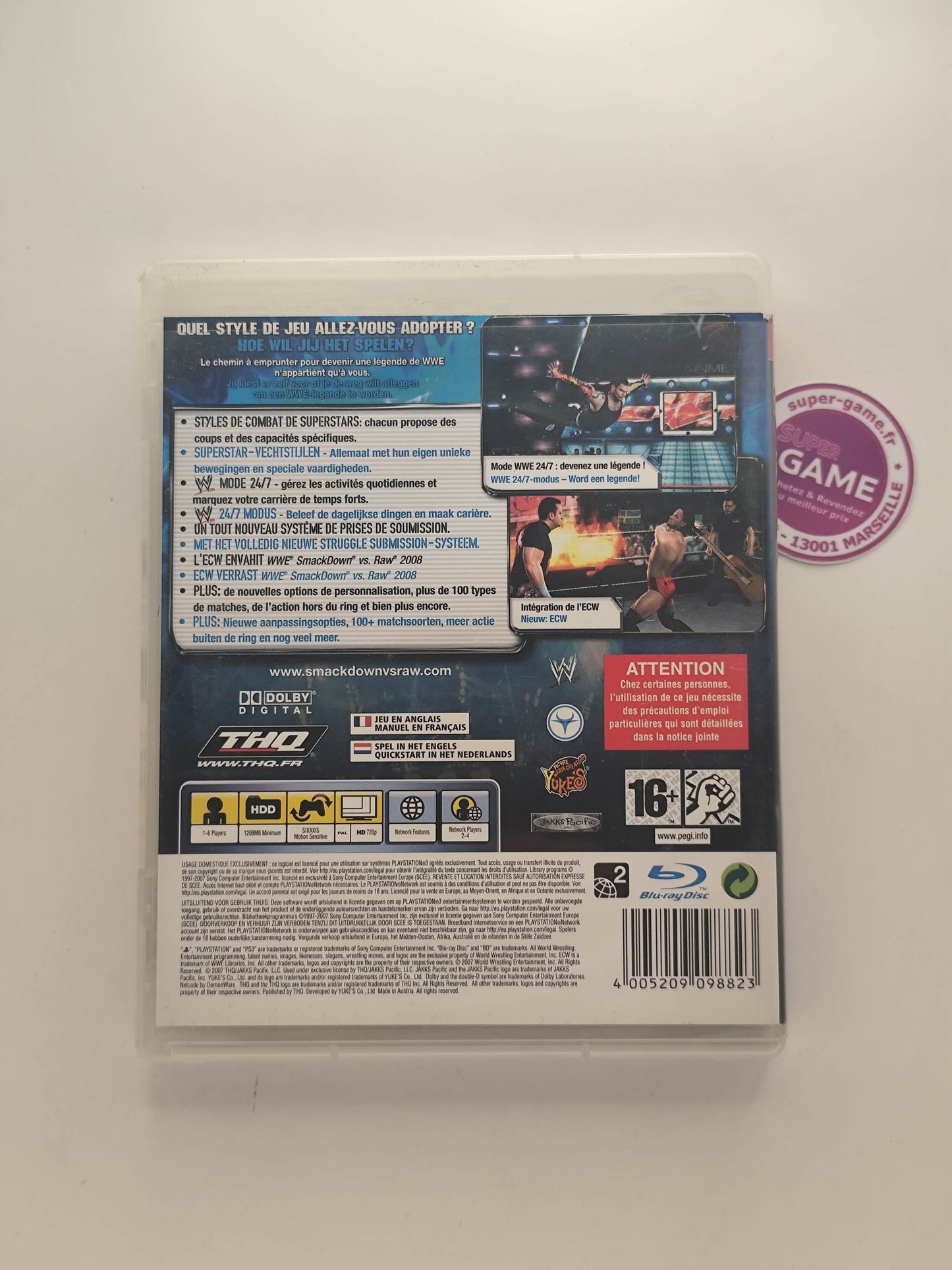 WWE SMACKDOWN VS RAW 2008 - PS3