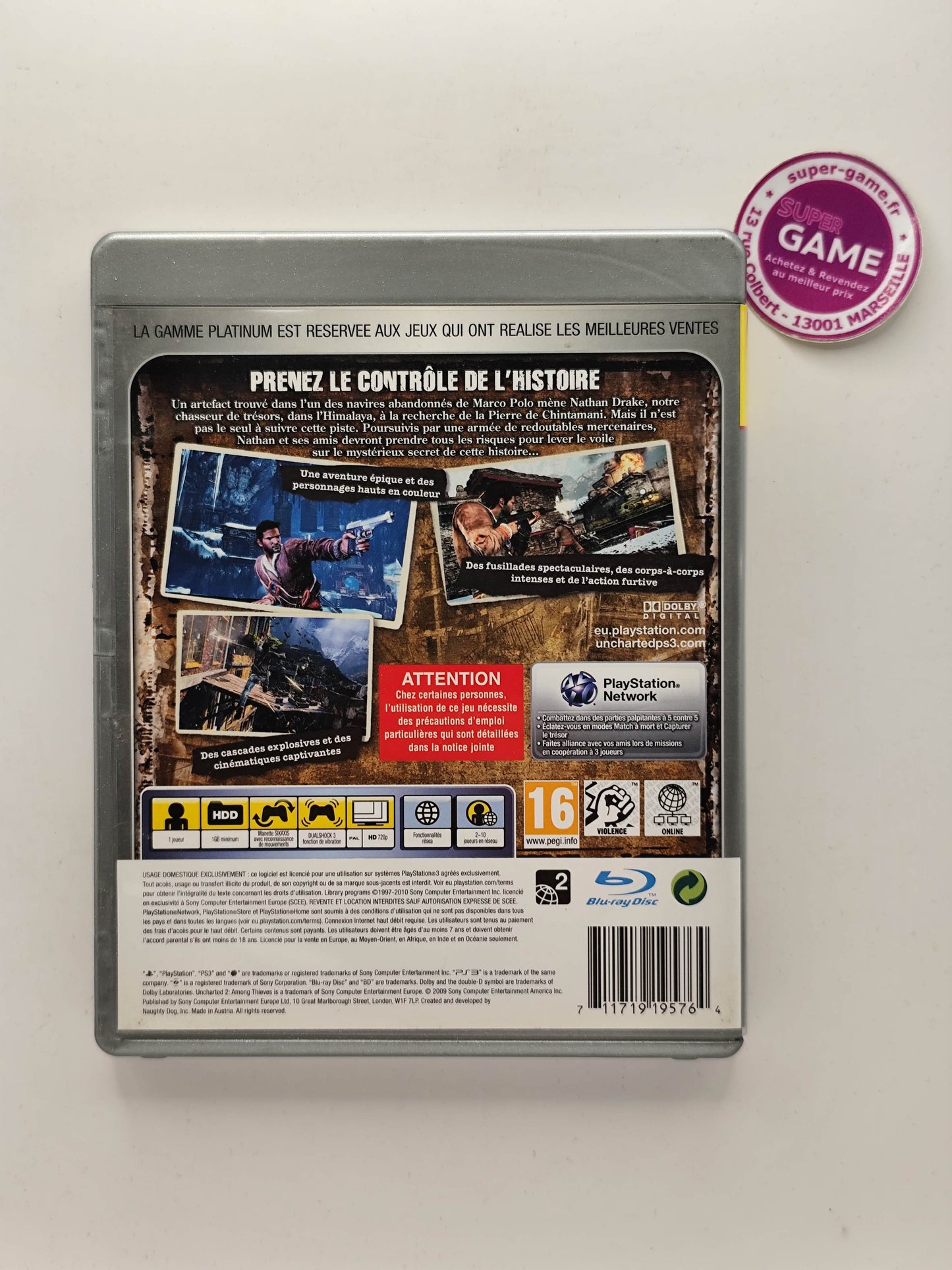 UNCHARTED 2 AMONG THIEVES PLATINUM - PS3
