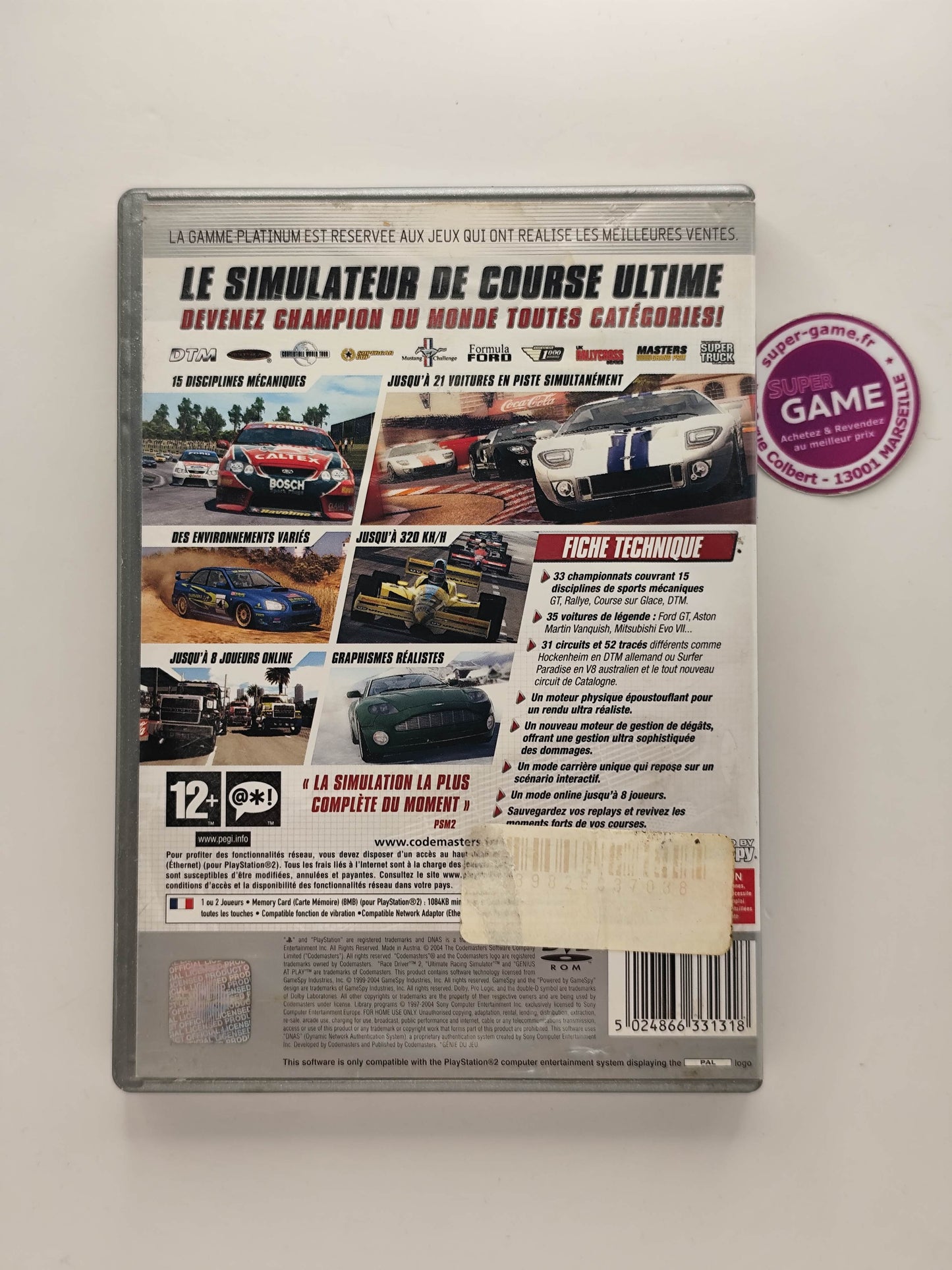 TOCA RACE DRIVER 2 - Platinum - PS2