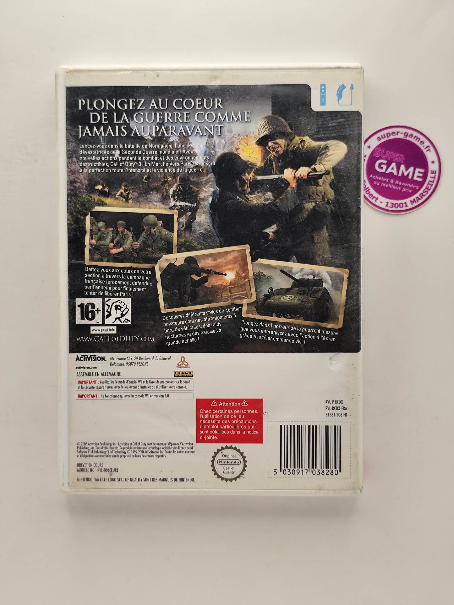 CALL OF DUTY 3 EN MARCHE VERS PARIS - Wii