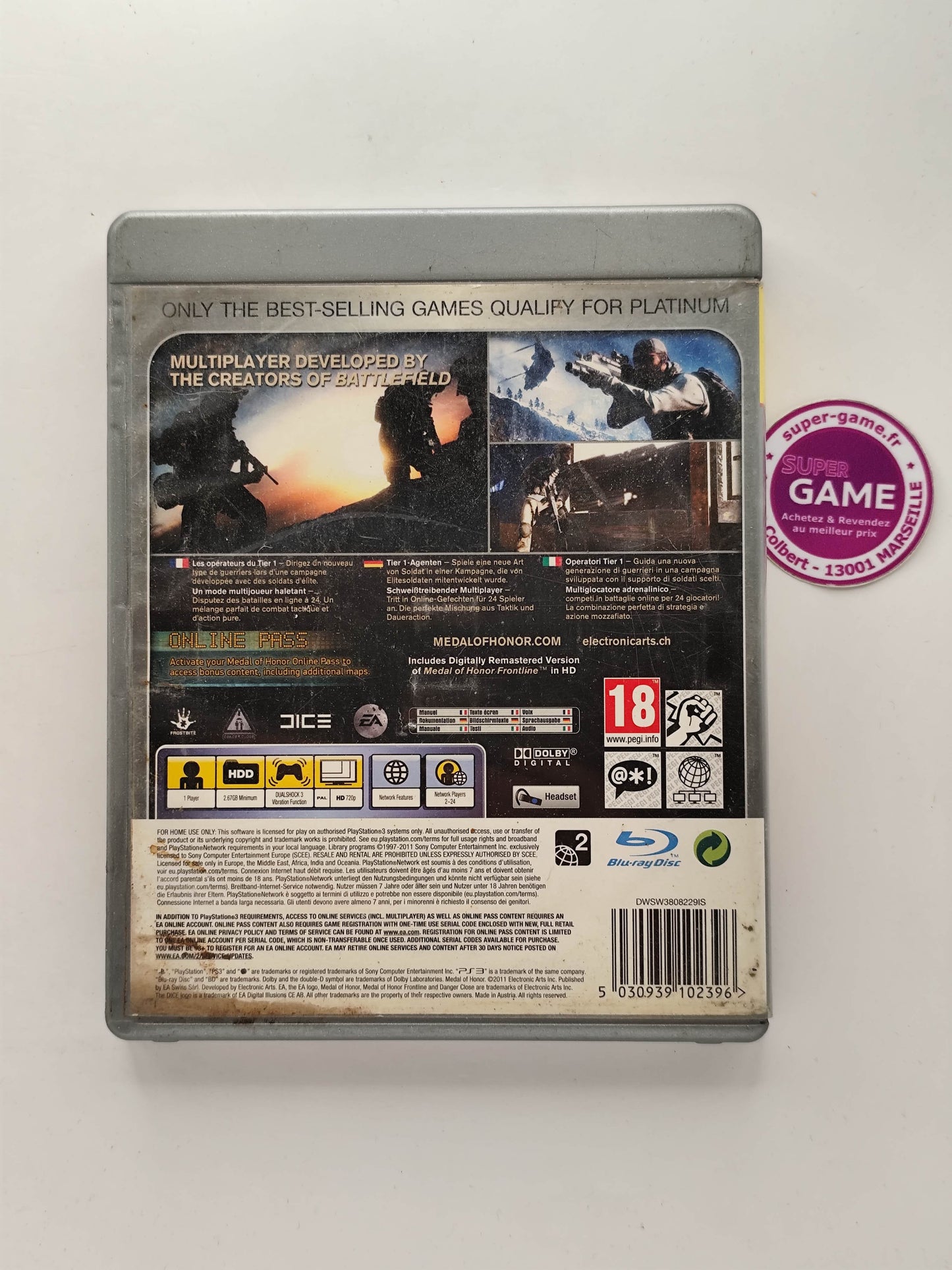 MEDAL OF HONNOR - Platinum - PS3