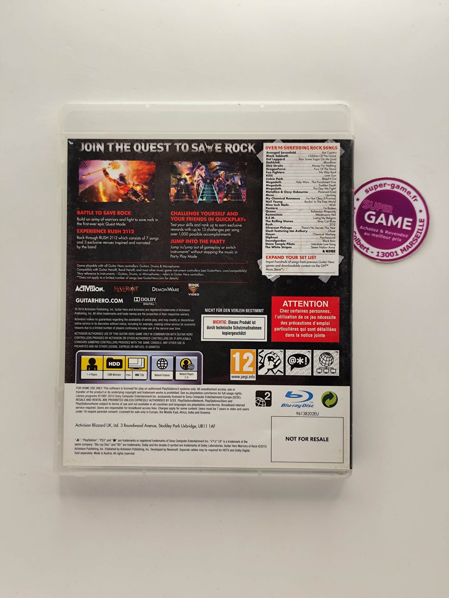 GUITAR HERO WARRIORS OF ROCK - PS3