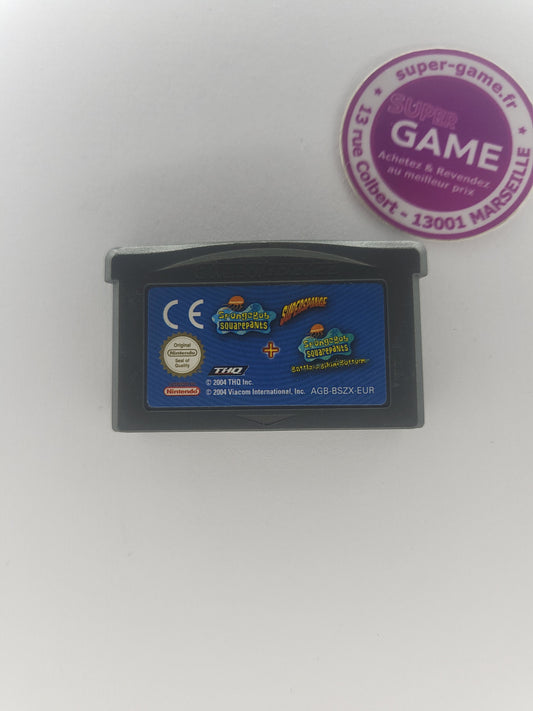 SPONGEBOB SQUAREPANTS SUPERSPONGE + SPONGEBOB SQUAREPANTS BATTLE FOR BIKINI BOTTOM - sans boite - GAMEBOY ADVANCE