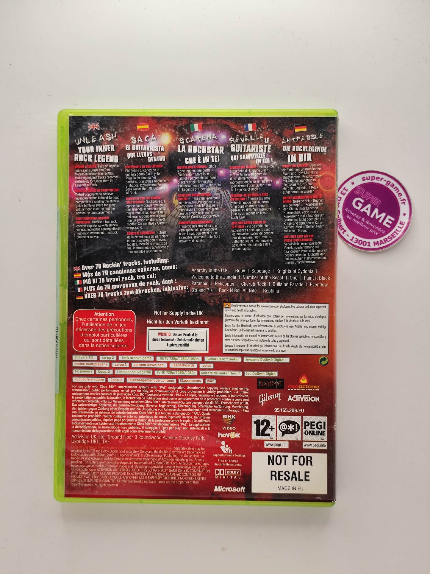 GUITAR HERO III LEGENDS OF ROCK - XBOX360