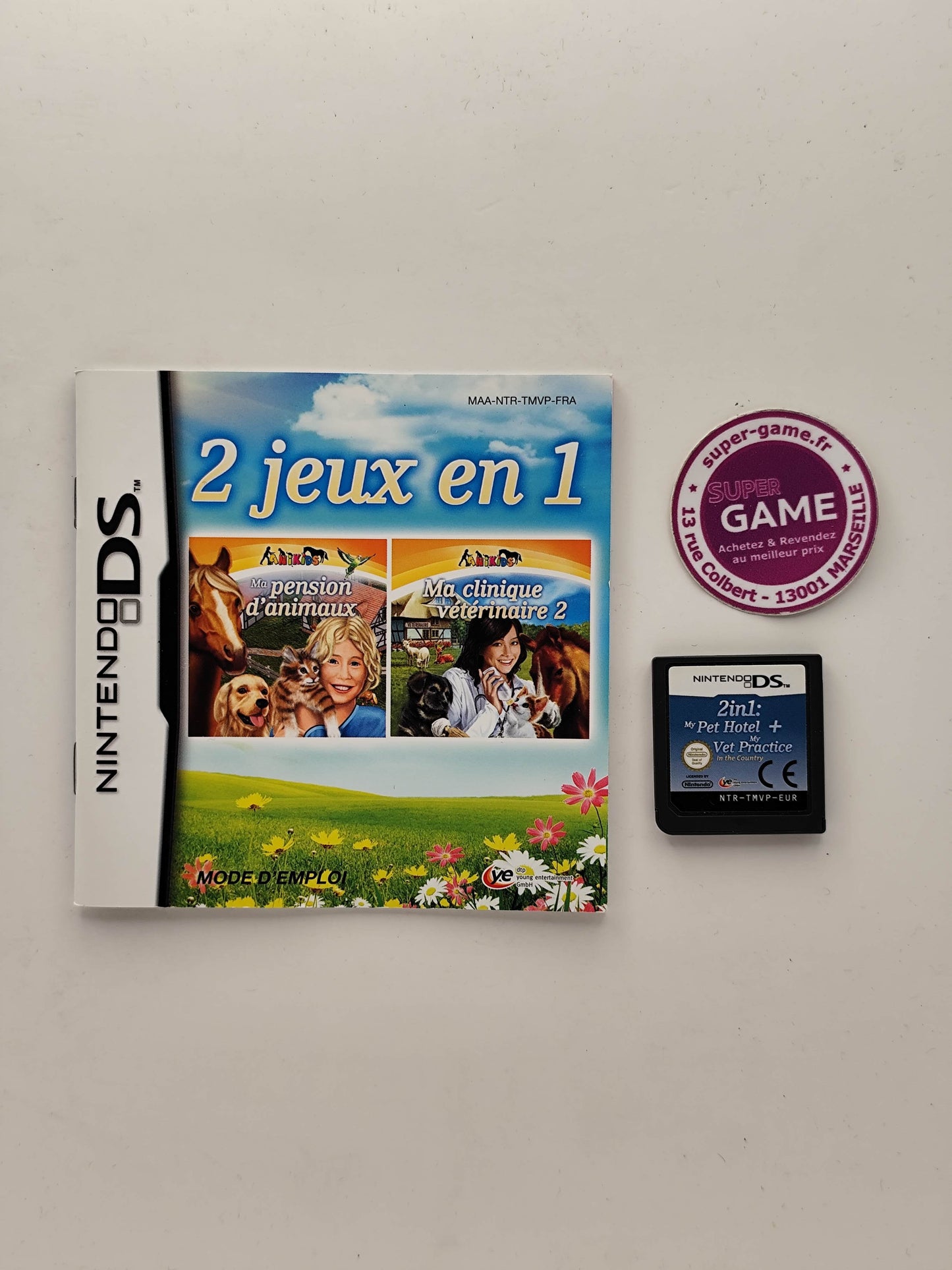 2 JEUX EN 1 - MA PENSION D'ANIMAUX + MA CLINIQUE VETERINAIRE 2 - DS