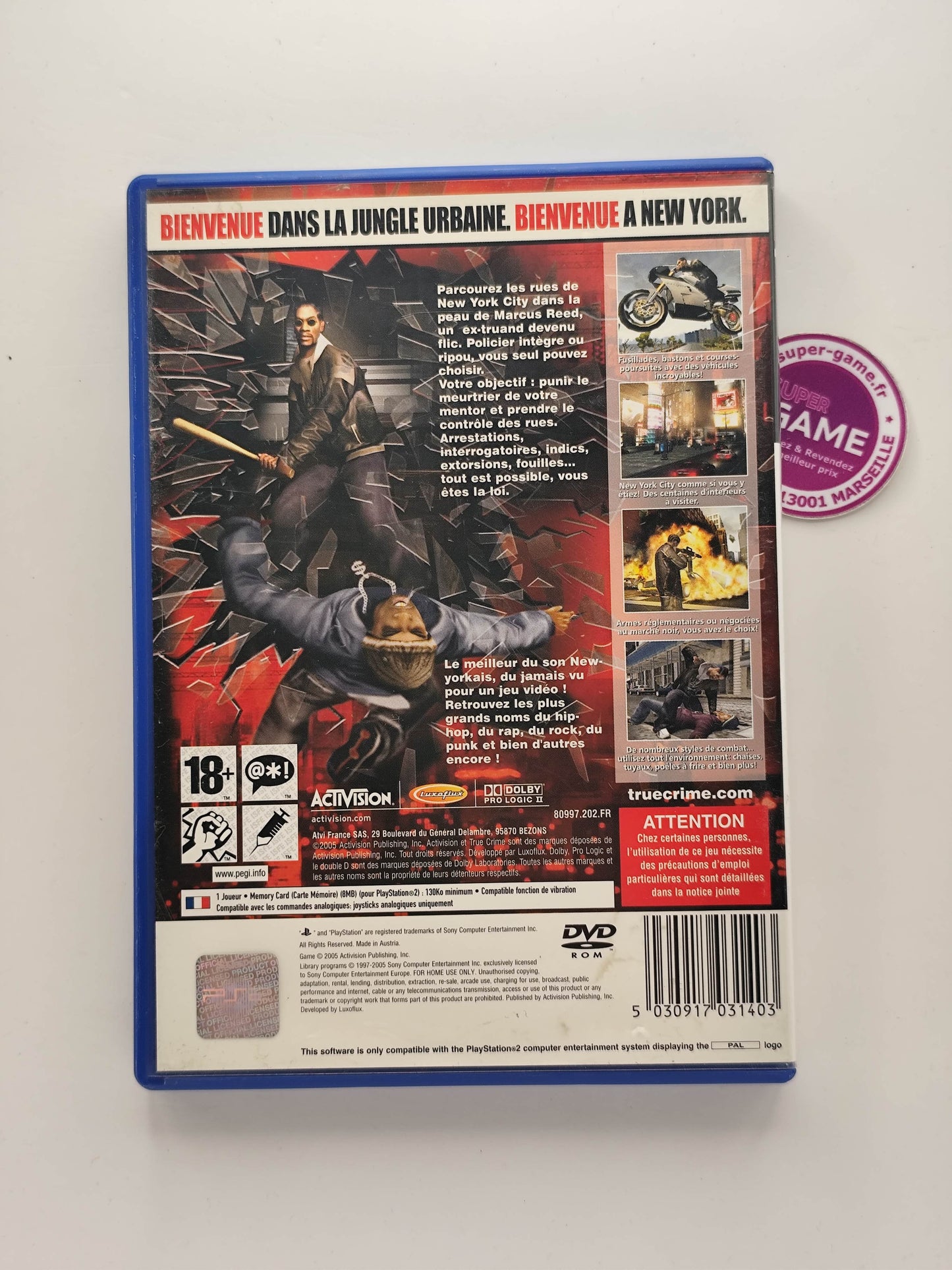 TRUE CRIME NEW YORK CITY - PS2