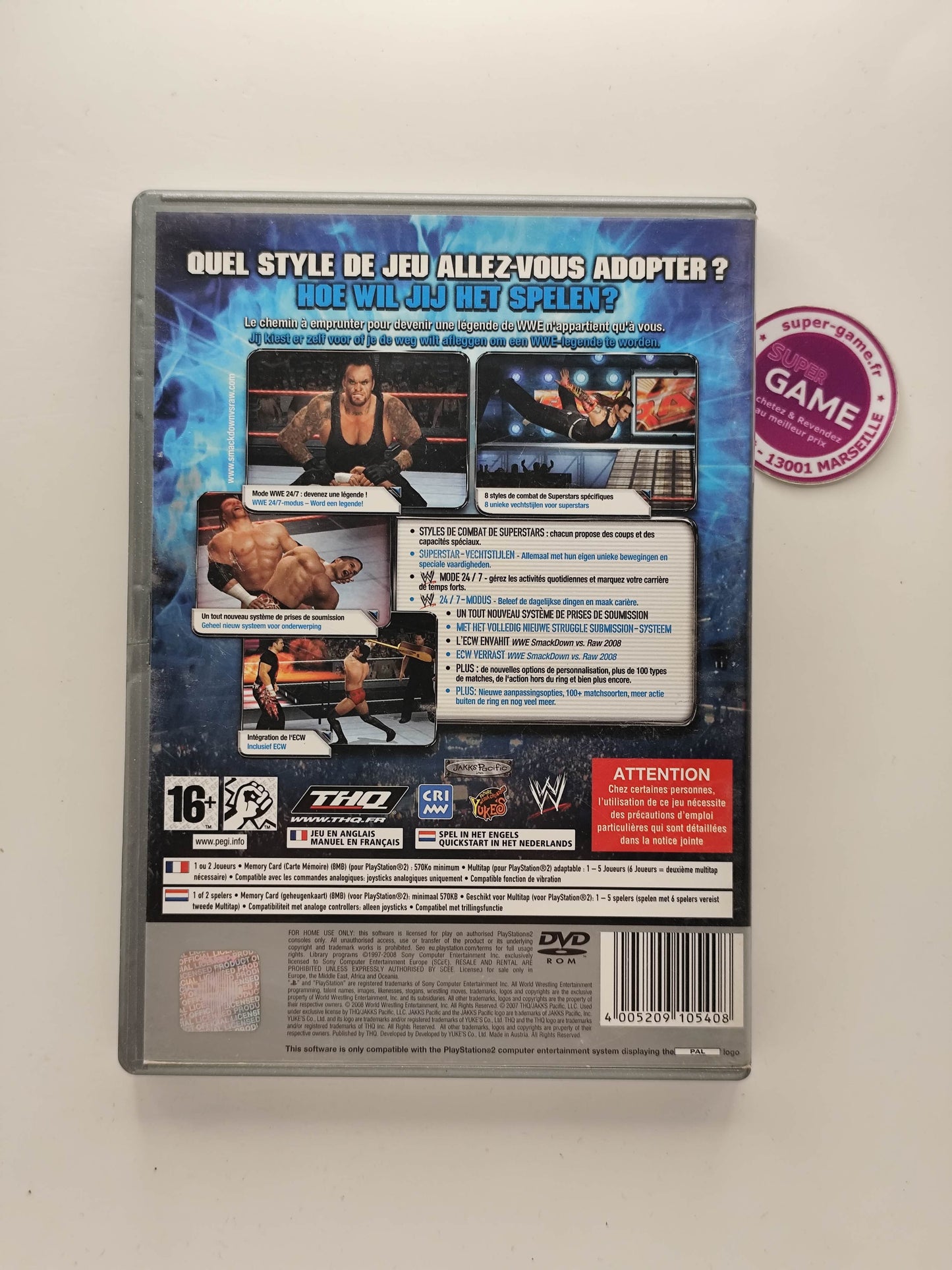 WWE SMACKDOWN VS RAW 2008 - Platinum - PS2