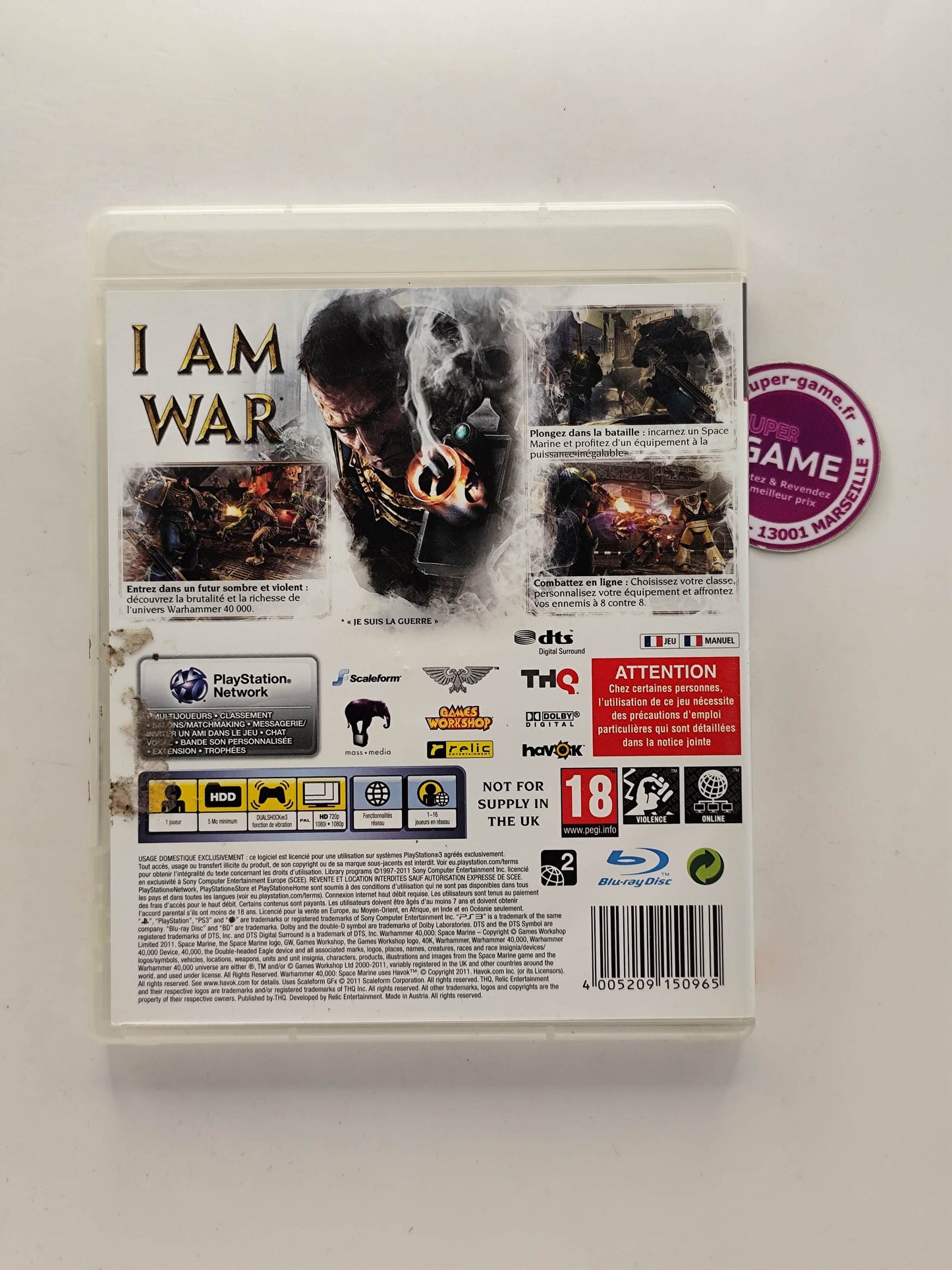 WARHAMMER 40000 SPACE MARINE - PS3