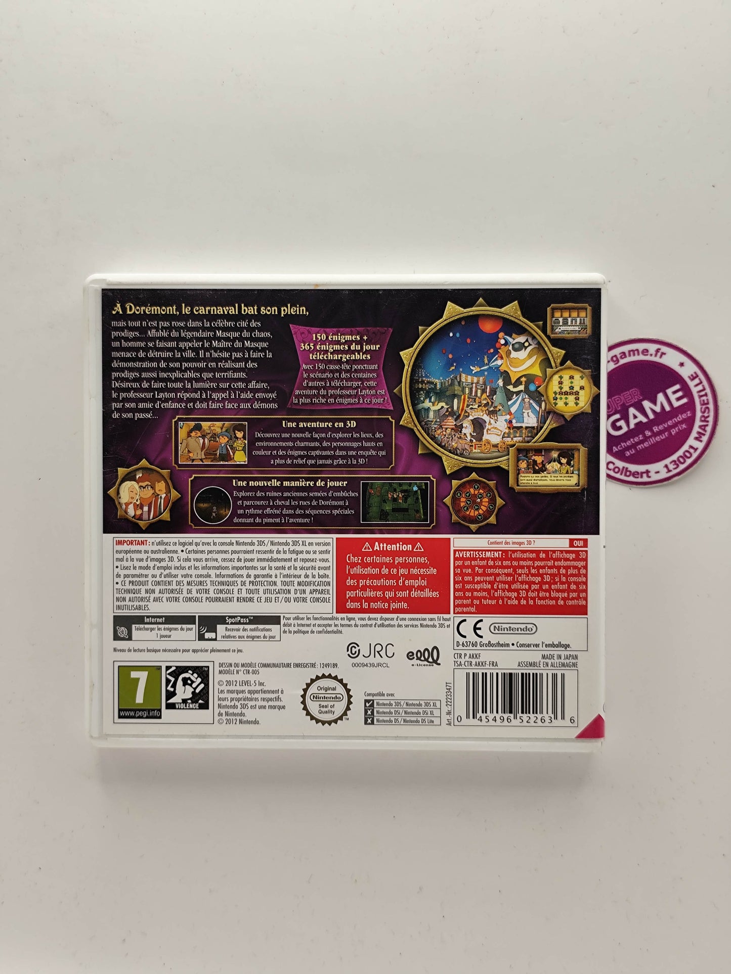 PROFESSEUR LAYTON ET LE MASQUE DES MIRACLES - 3DS