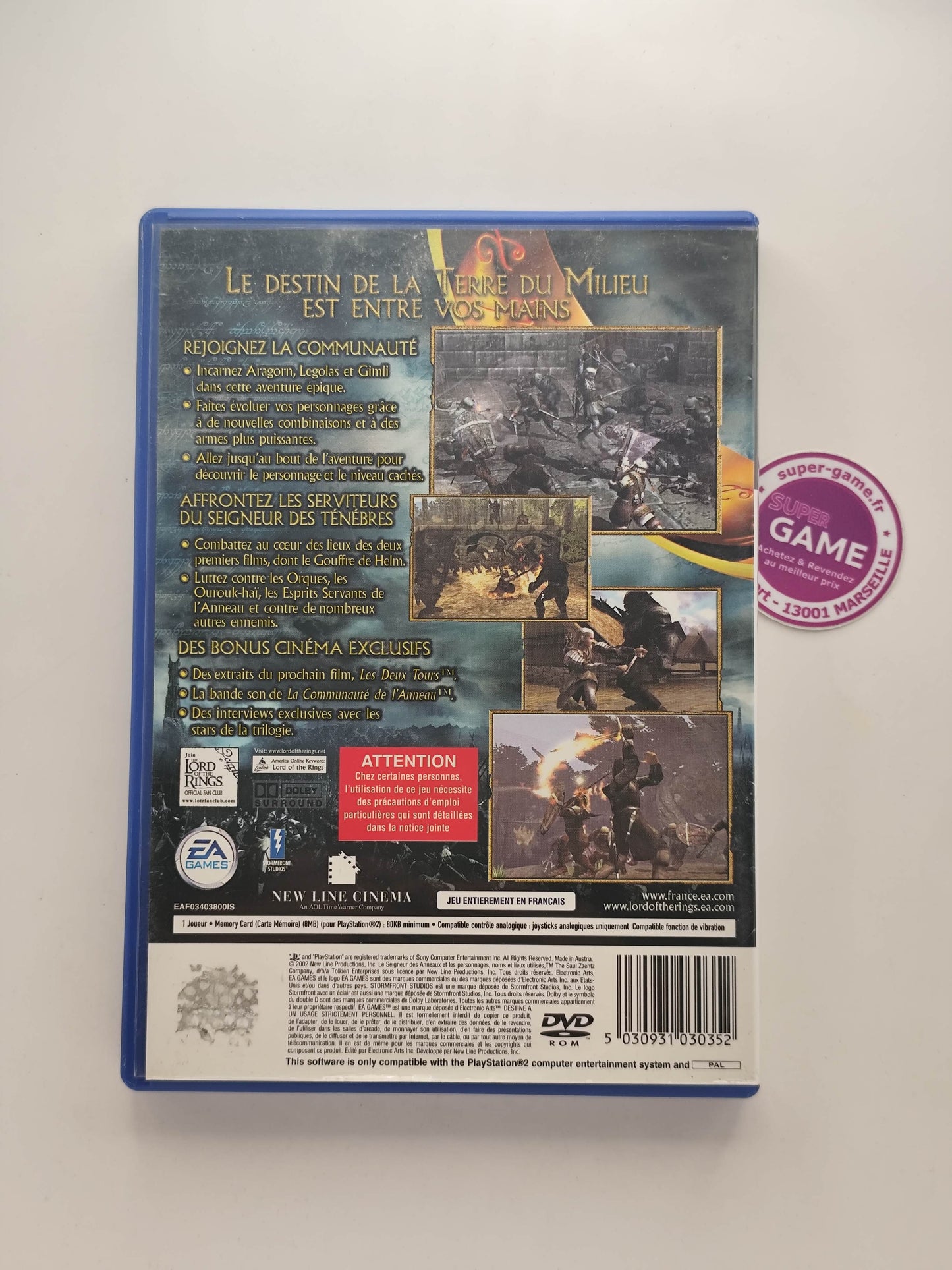 LE SEIGNEUR DES ANNEAUX LES DEUX TOURS - PS2