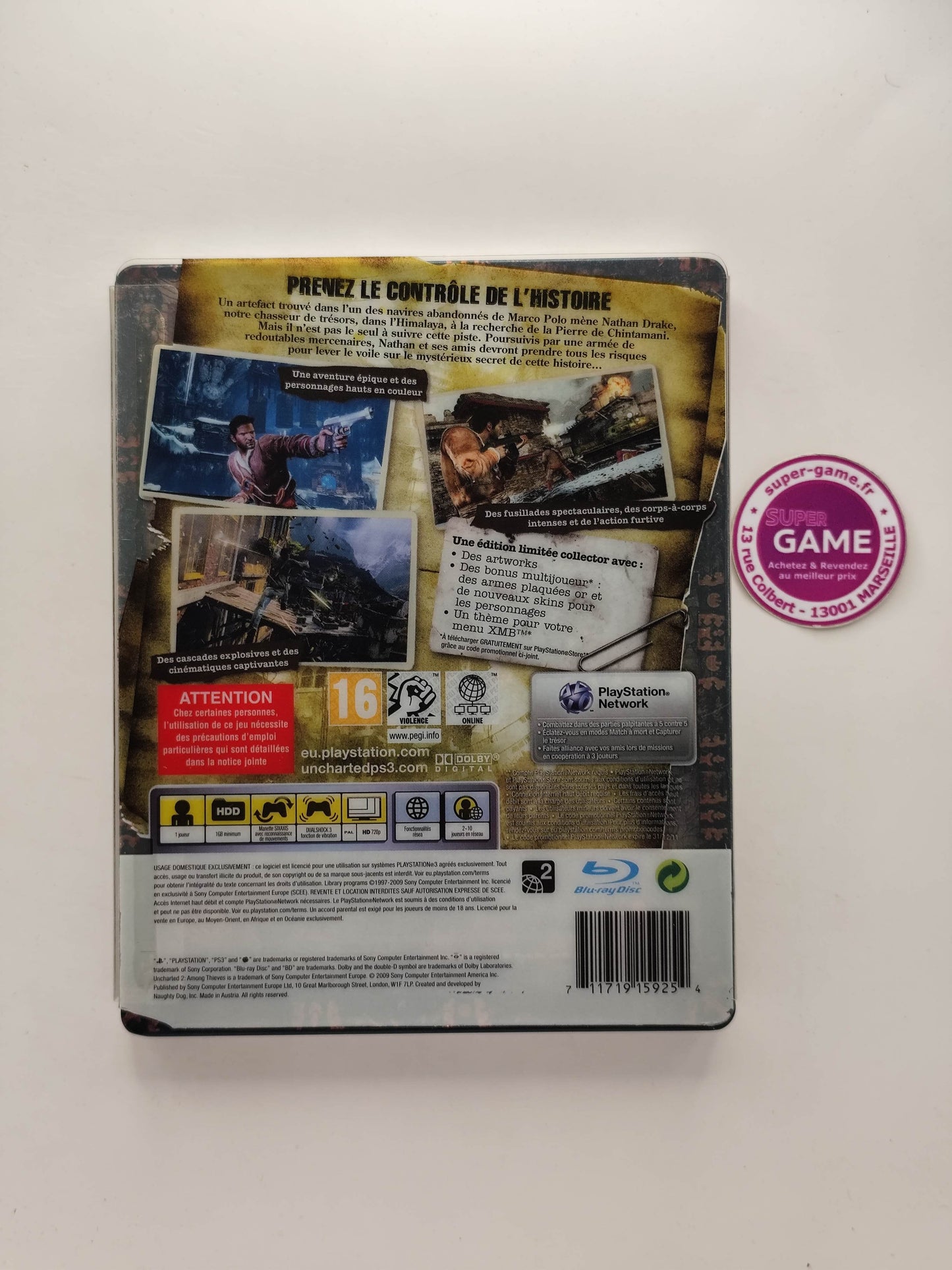 UNCHARTED 2 AMONG THIEVES - STEELBOOK - PS3