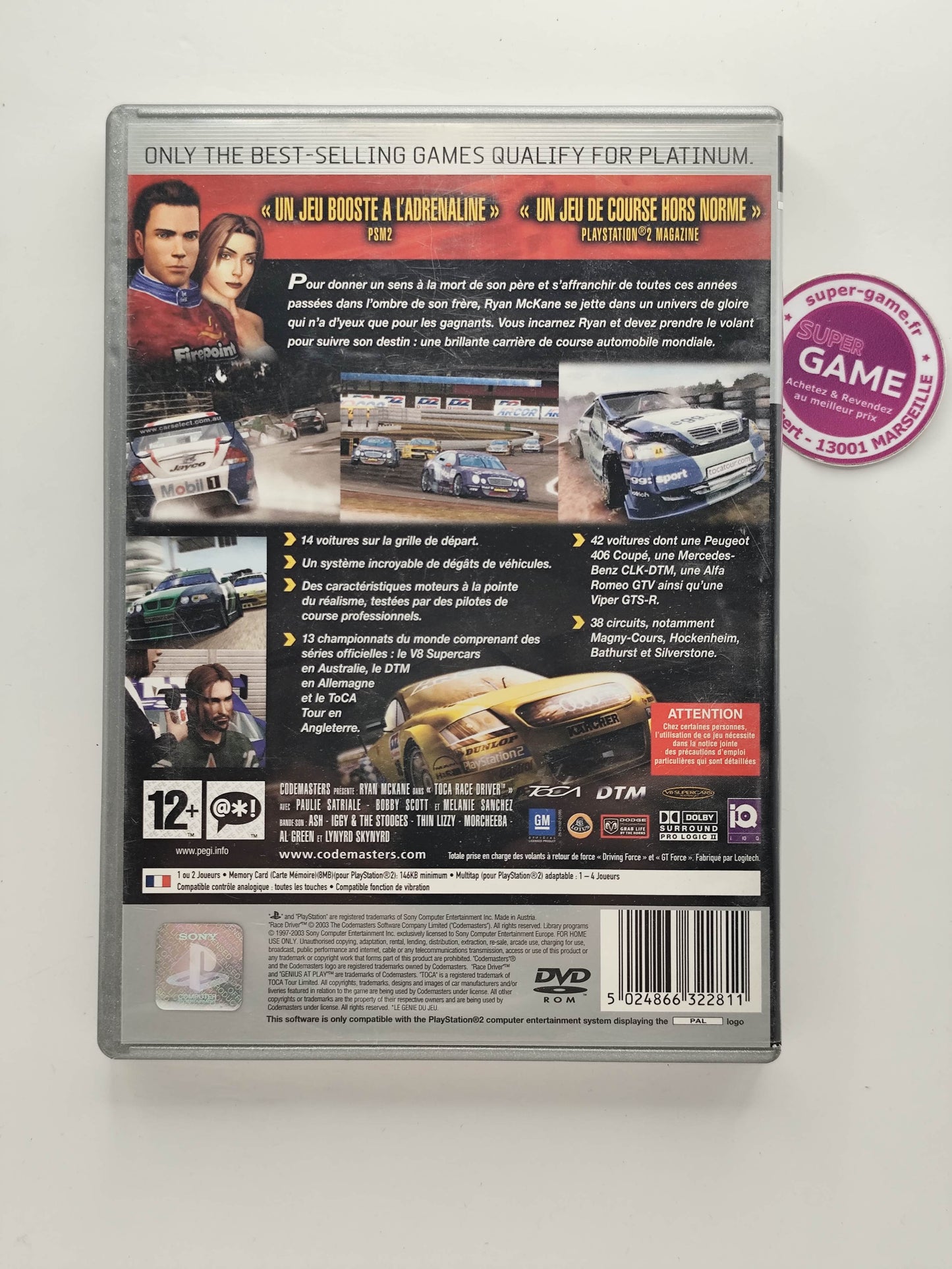 TOCA RACE DRIVER - Platinum - PS2