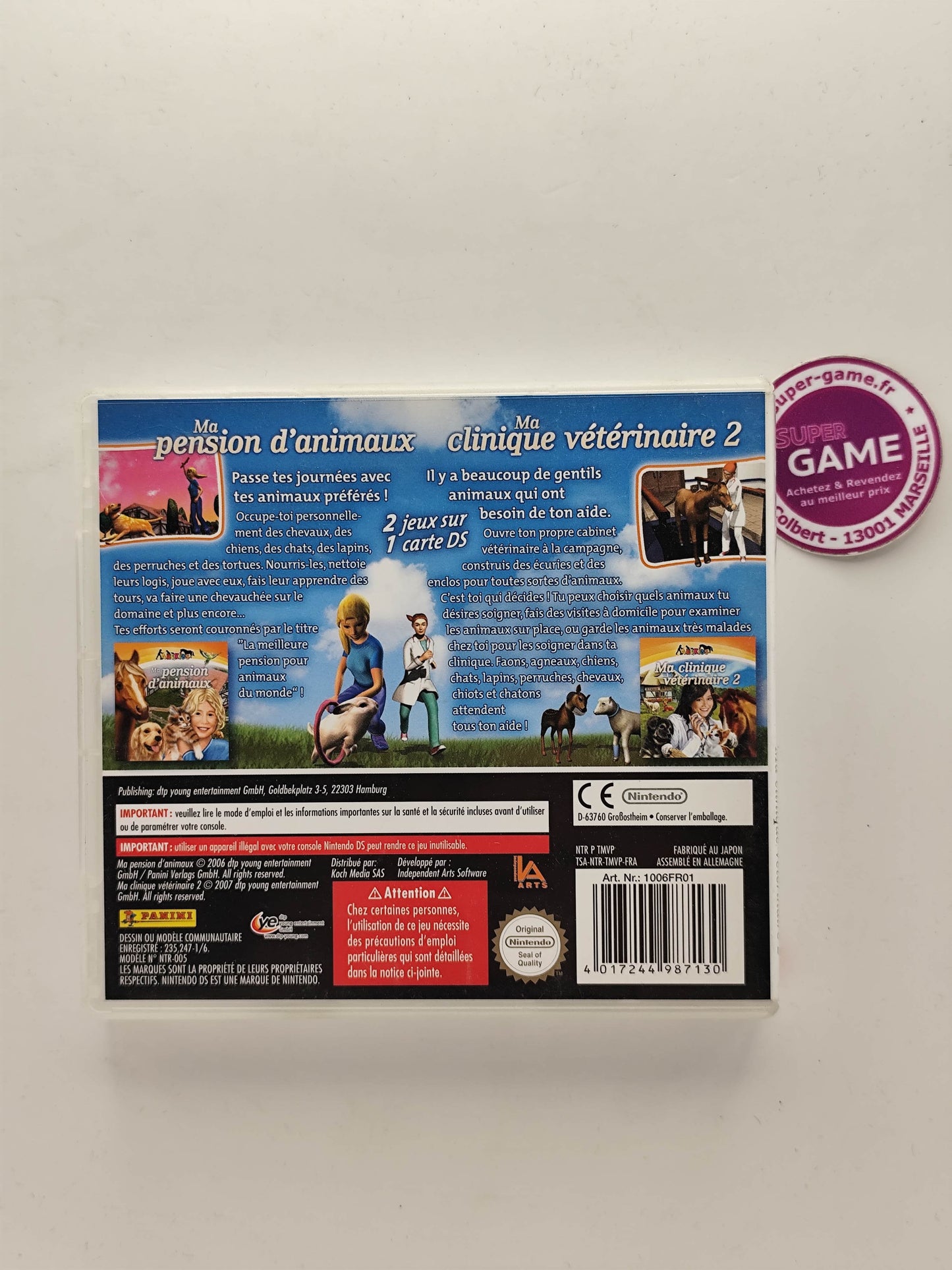 2 JEUX EN 1 - MA PENSION D'ANIMAUX + MA CLINIQUE VETERINAIRE 2 - DS
