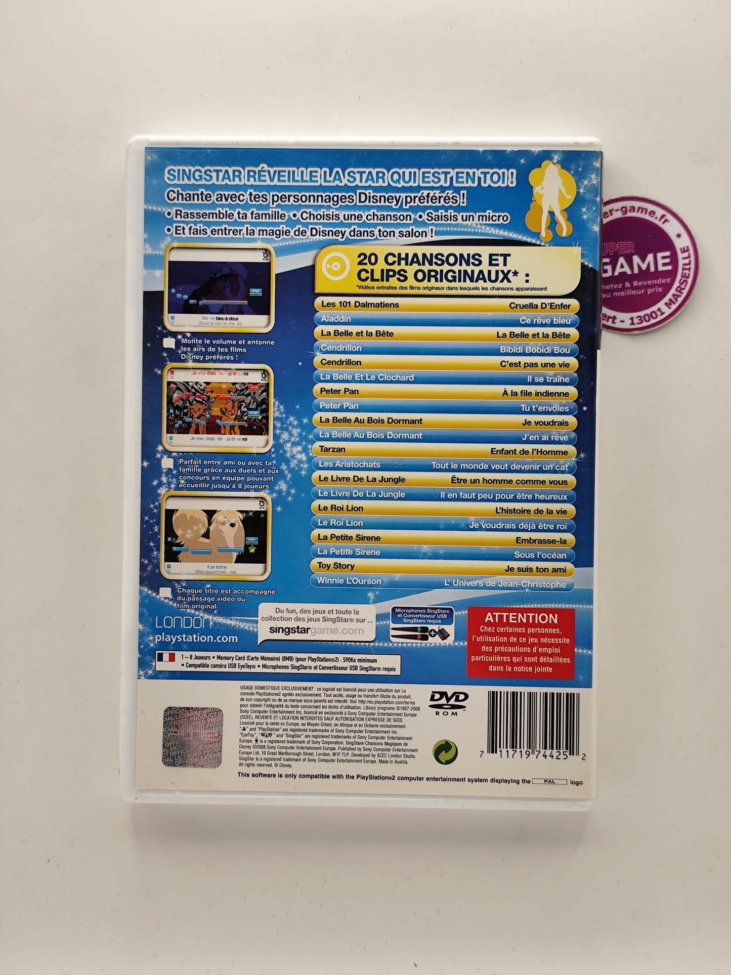 SINGSTAR CHANSONS MAGIQUES DE DISNEY - PS2