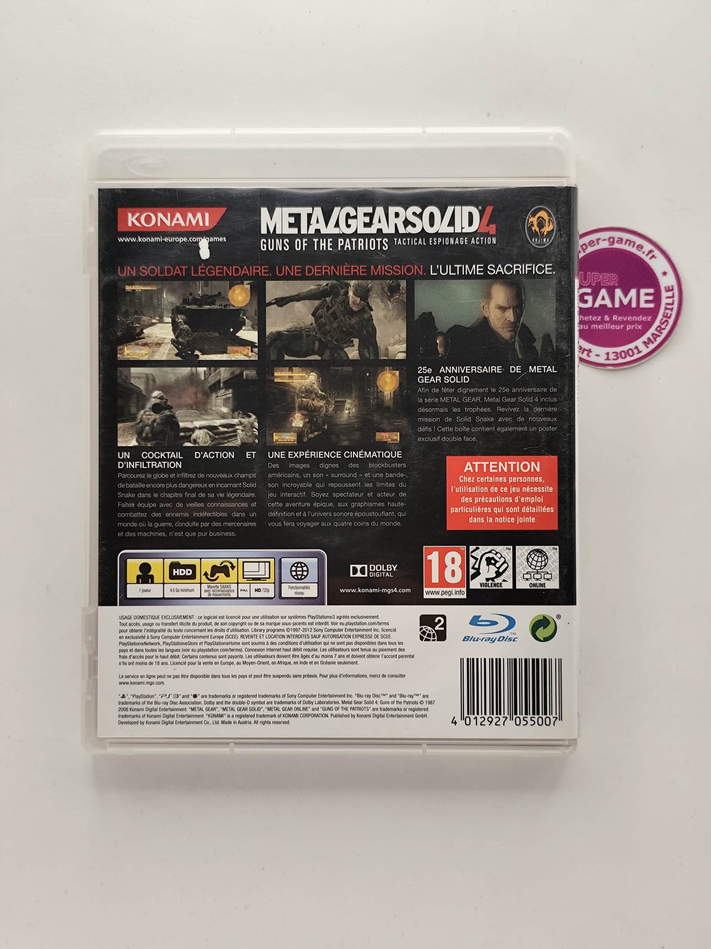 METAL GEAR SOLID 4 GUNS OF PATRIOTS 25e ANNIVERSAIRE - PS3