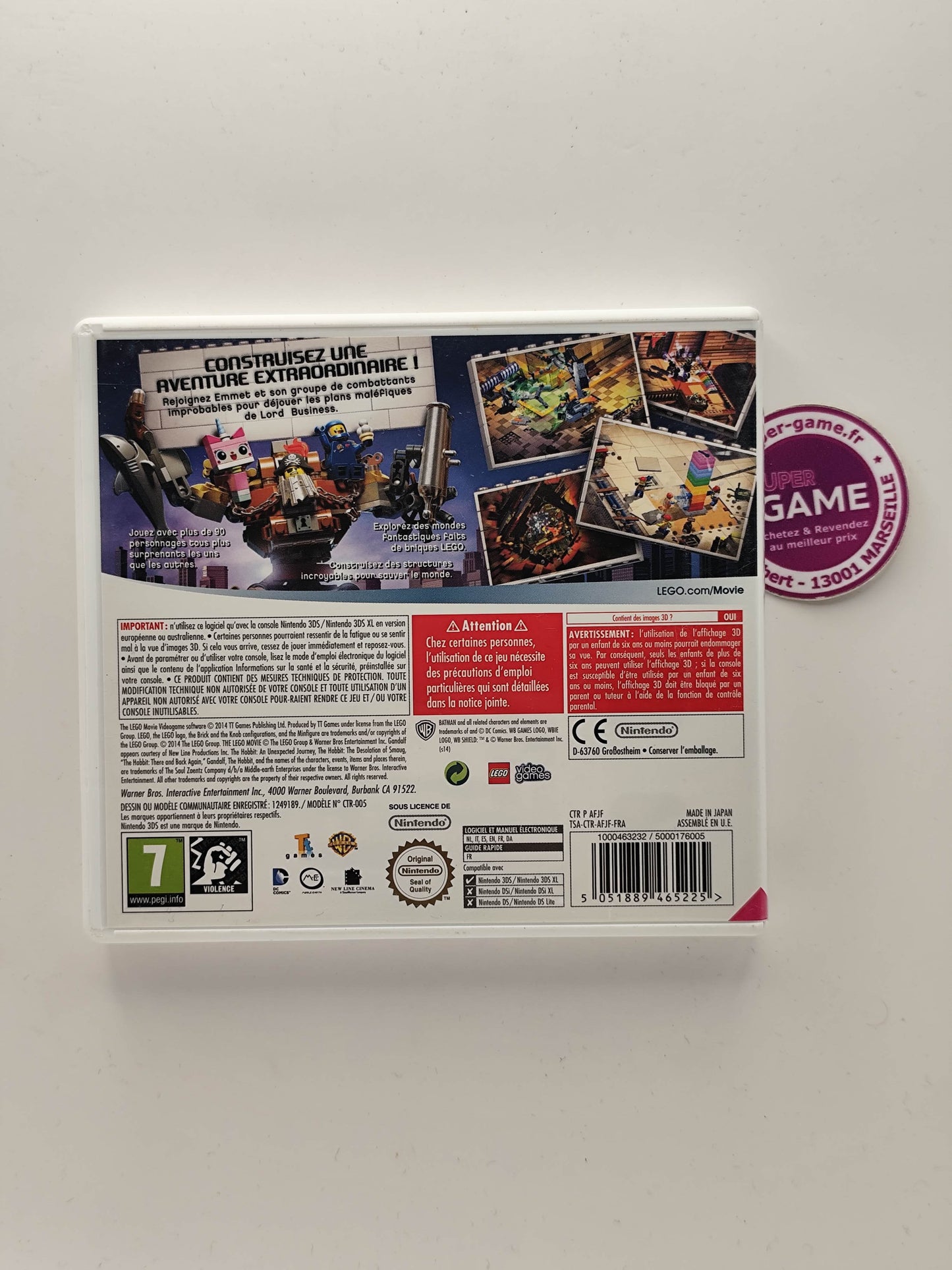 LEGO LA GRANDE AVENTURE LE JEU VIDEO - 3DS