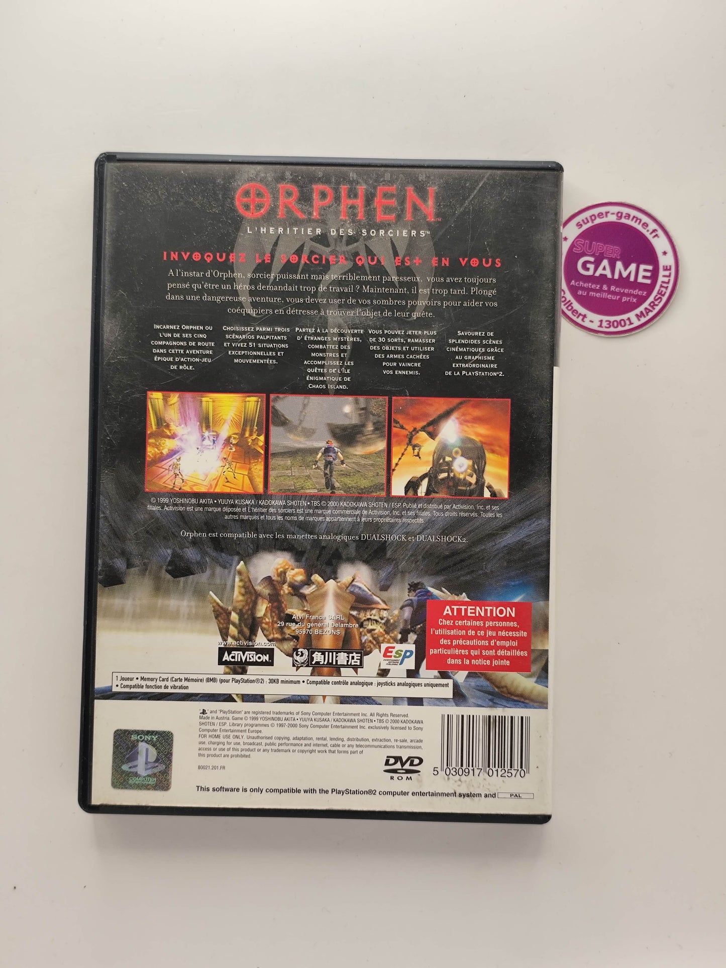 ORPHEN, L'HERITIER DES SORCIERS - PS2