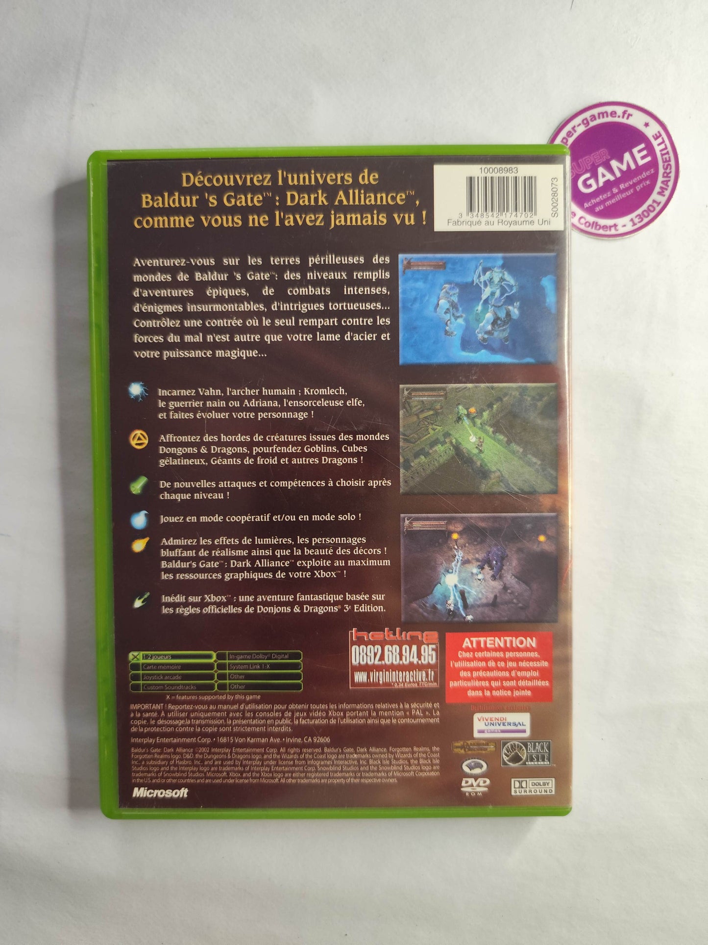 BALDUR'S GATE DARK ALLIANCE - XBOX