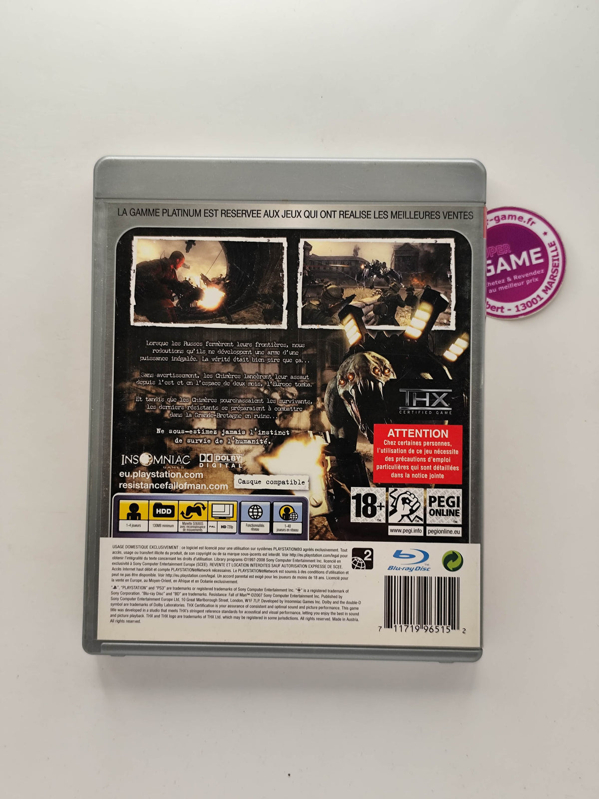 RESISTANCE FALL OF MAN - Platinum - PS3