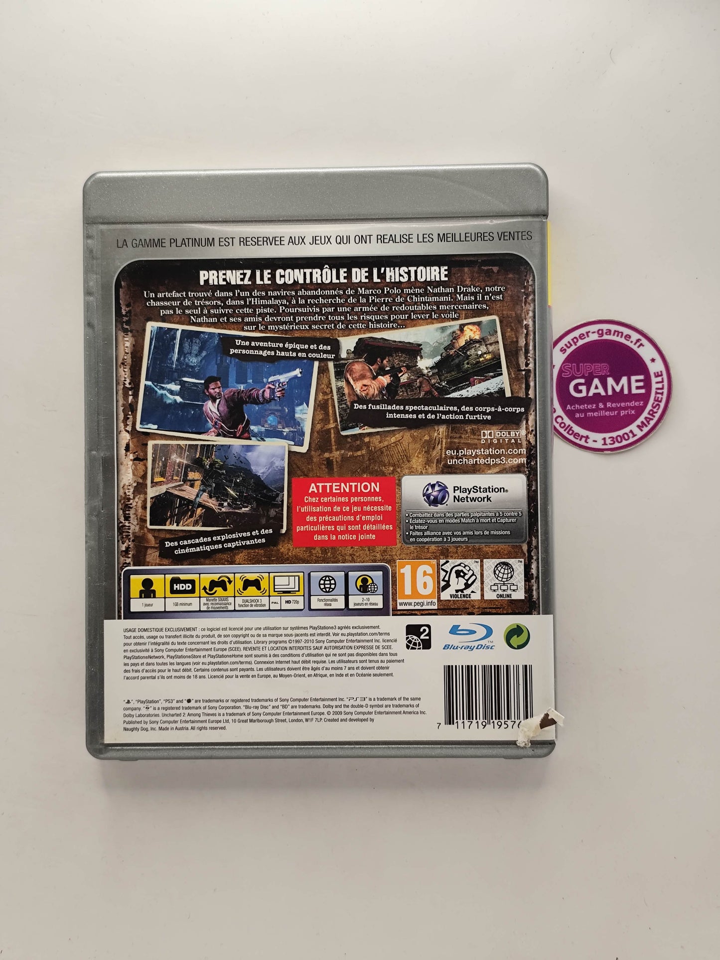 UNCHARTED 2 AMONG THIEVES - Platinum - PS3